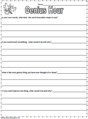 Learn About Genius Hour Worksheets